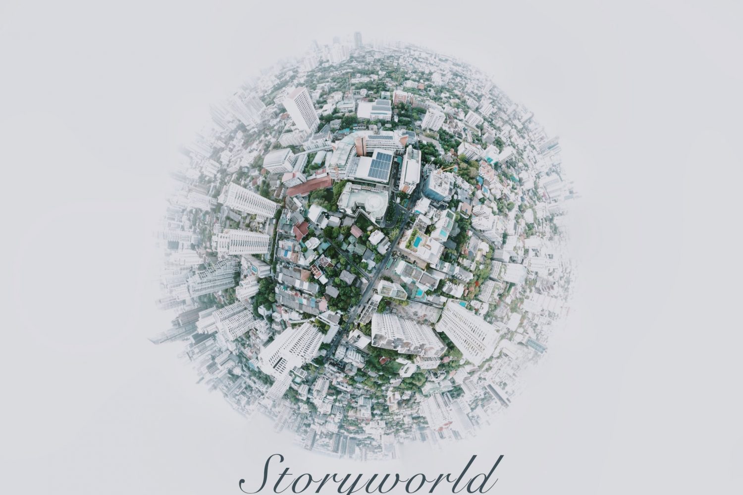 Stadt von oben als Storyworld.