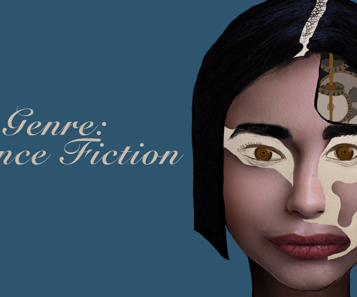 Gemalte Cyborg-Frau als Symbolbild für das Genre Science-Fiction.