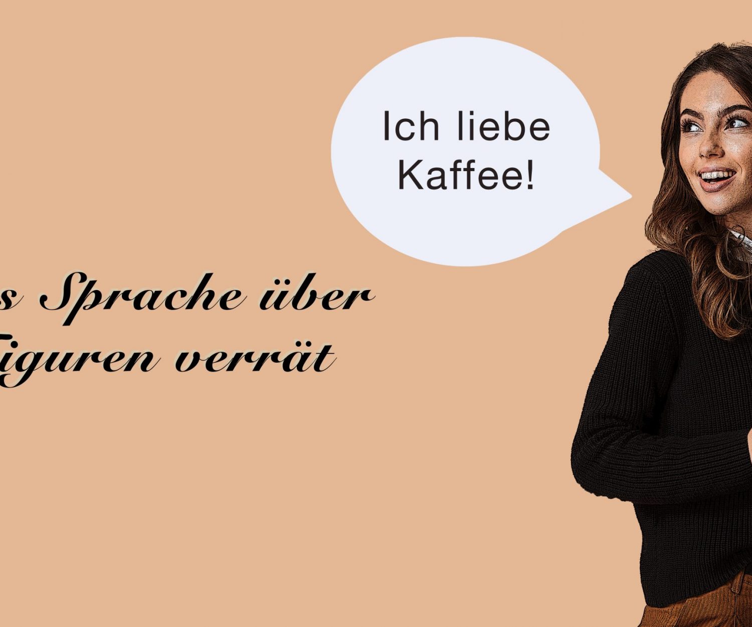 Smiling young woman wearing sweater standing isolated over beige background, holding takeaway coffee cup, using mobile phone